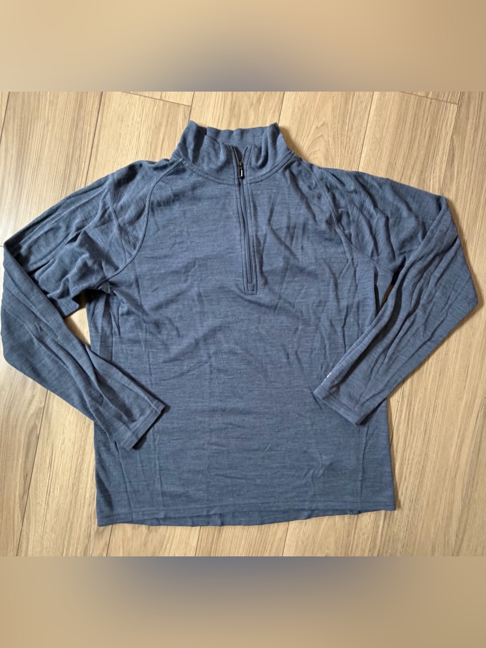 Smartwool Shirt Mens Blue 150 Merino Wool Quarter Zip Pullover Base XL